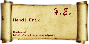 Hendl Erik névjegykártya